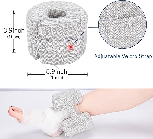 Miniatura 2 de SWISSELITE Almohada de apoyo para el pie, cojín protector de tobillo, con cremallera antiescaras y funda extraíble, almohada de elevación de pies,