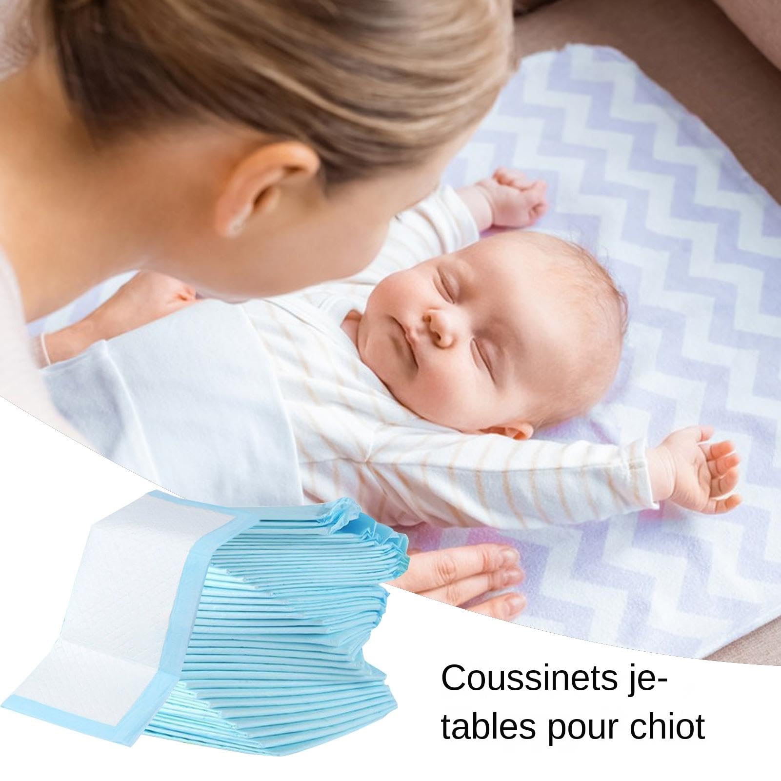 Coussinets Jetables pour Bébés - 100 Pièces Matelas À Langer Jetables Étanches | sous-Matelas Jetables Super Absorbants | Coussinets À Séchage Rapide pour Bébés Et Animaux Domestiques