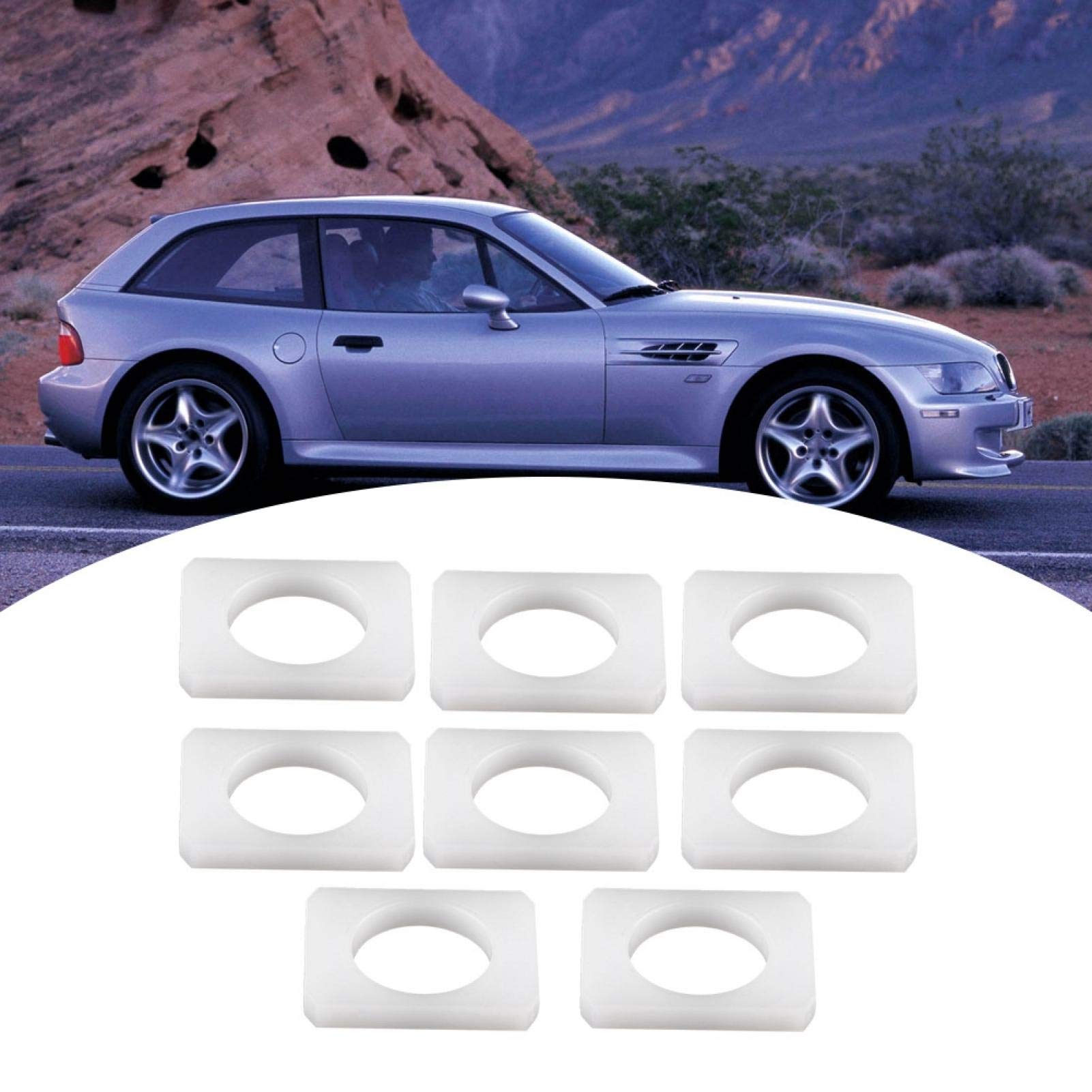 HOMEMAXS Suite Of 8pcs Car Seat Bushings For Stable Driving Experience In White Plastic