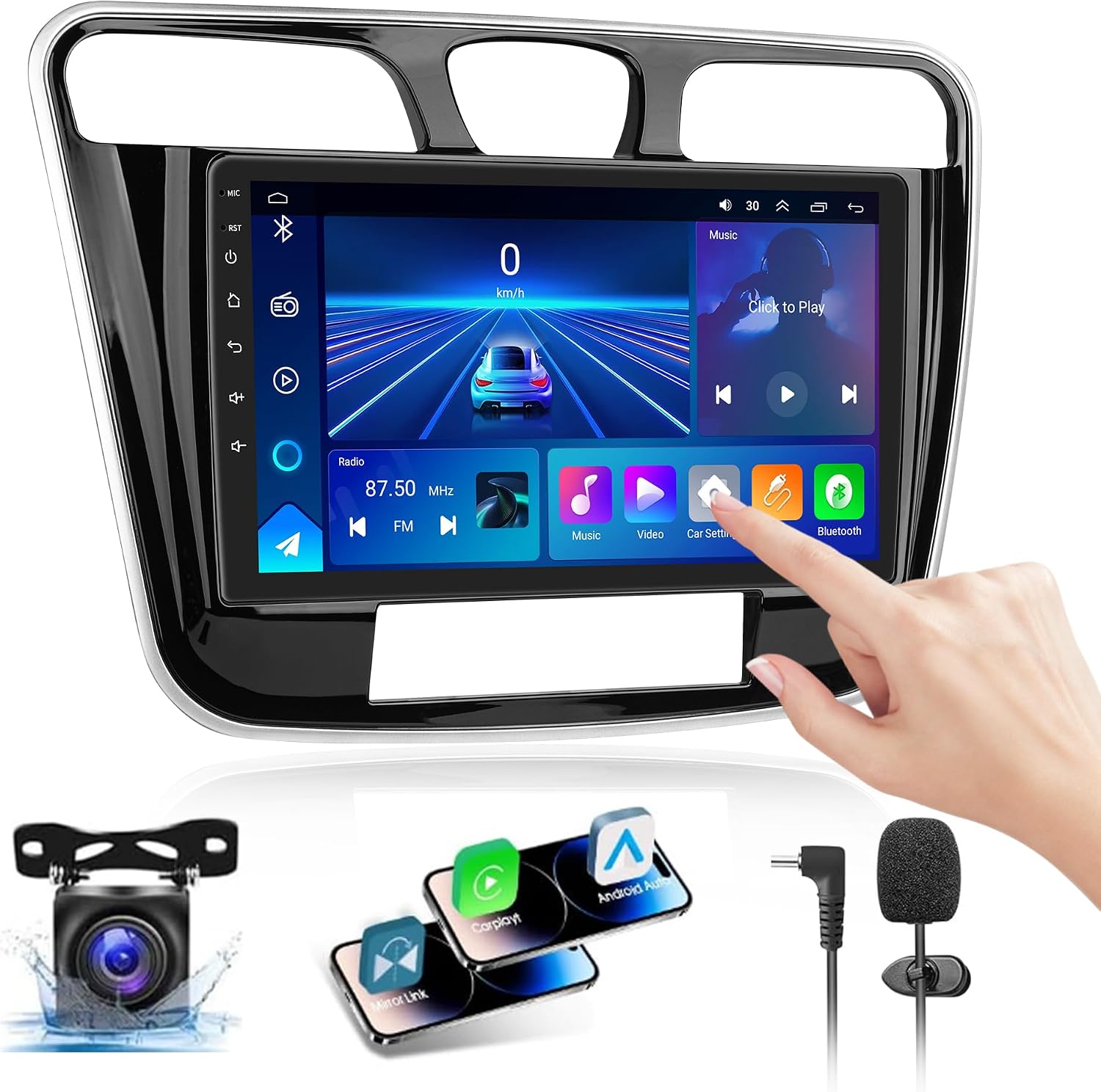 【4G+64GB】Car Radio Stereo for Chrysler 200 200C 2011-2014,Android 13 Wireless Carplay&Android Auto with 9 Inch IPS Touch Screen Radio Support Real-Time GPS/Voice Control/WiFi/AHD Back-up Camera/SWC/FM