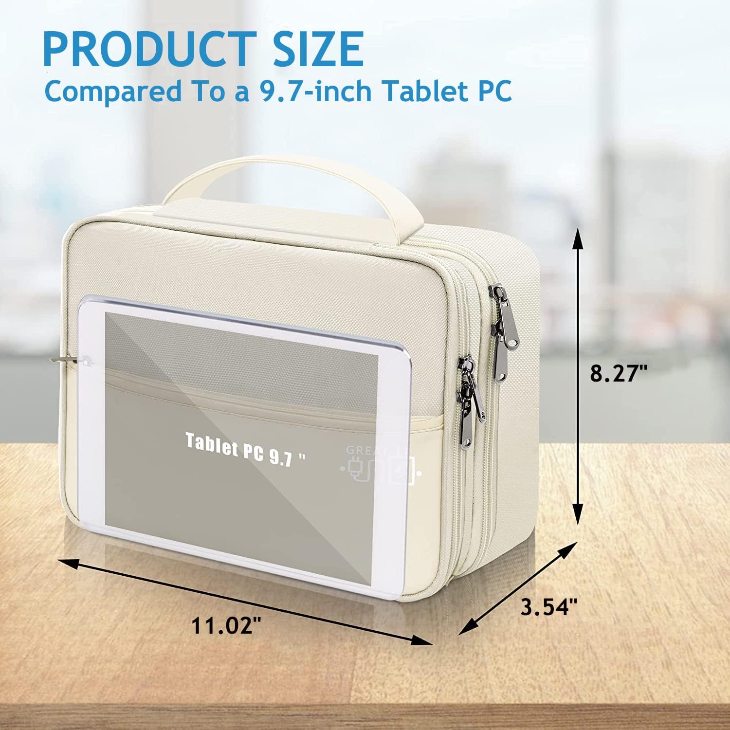 Electronics Travel Organizer, Double Layer Cable Organizer Bag Waterproof Electronics Accessories Storage Bag for Charger, Phone, Power Bank, Hard Drive, Cord, Tablet