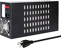 Vista 1 de Estación de carga USB de 50 puertos de 200 vatios (40 A), cargador rápido USB con protección inteligente, múltiples cargadores de escritorio USB