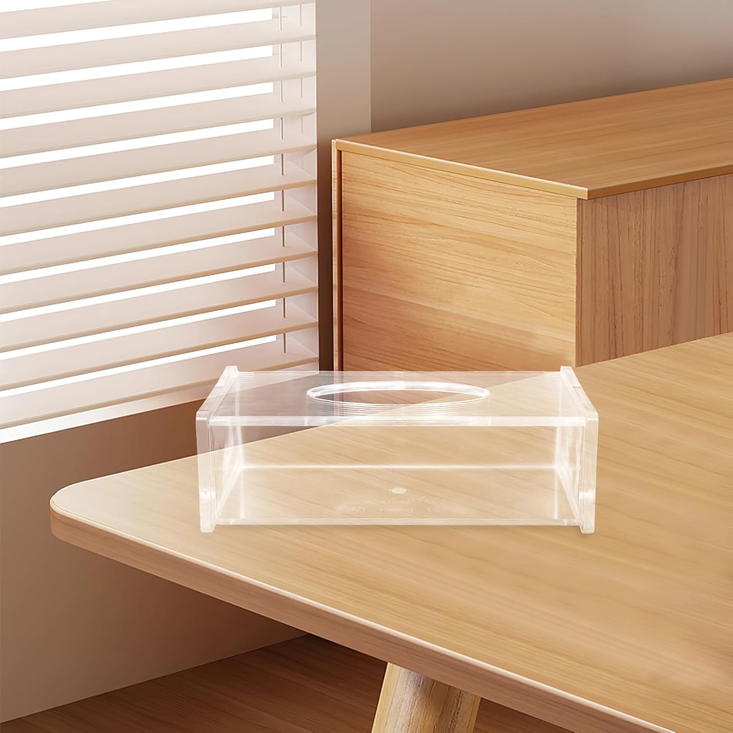 YARNOW Tissue Facial Tissue Rectangular with Open Lid Holder Box Acrylic Organizer Resistant to Wear and Tear, Easy Access Cover for Home and Office Use