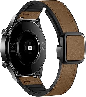 سوار قياسي من في فولت متوافق مع ساعات سمارت مصنوع من الجلد بلون بني داكن للجنسين مقاس 22 ملم