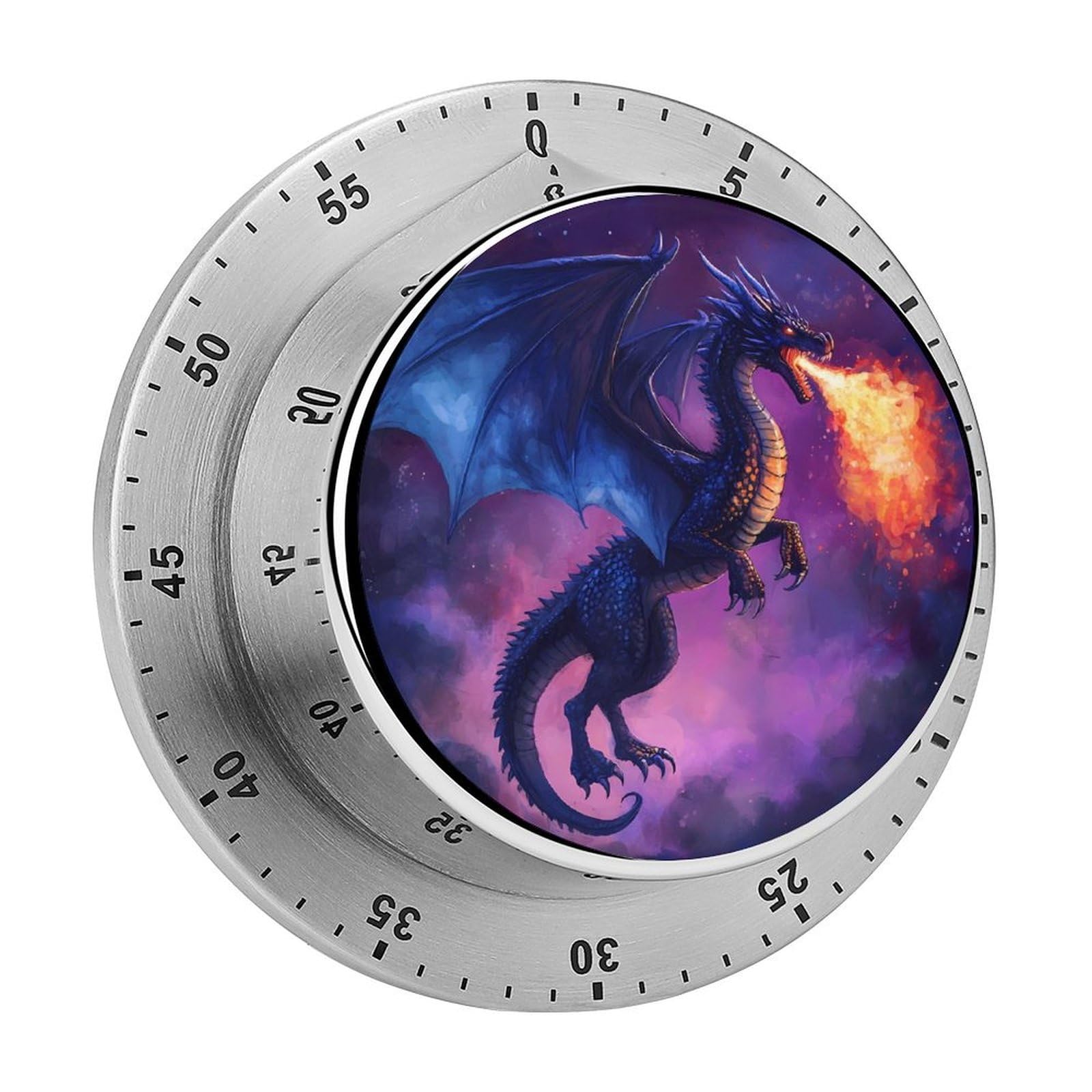 Angry Purple Dragon Funny Timer 60 Minute Countdown Timer Mechanical Time Management Tool for Kitchen Work