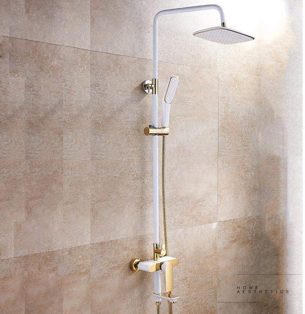 Ensemble de douche robinet cuivre complet avec pommeau haut de salle de bain