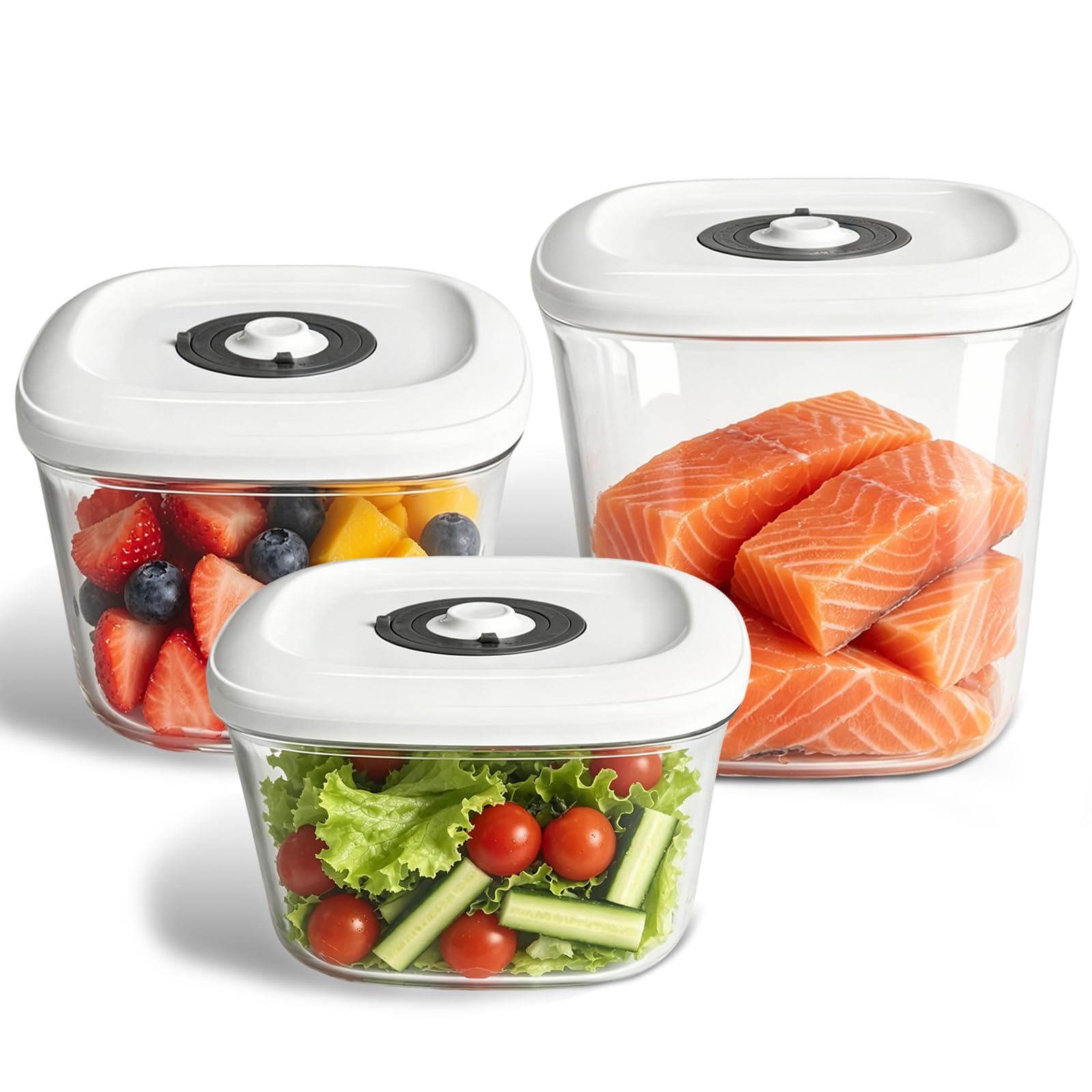 Amazon.com: Vacuum Canister Set for Food Storage, 1L 1.5L 2L