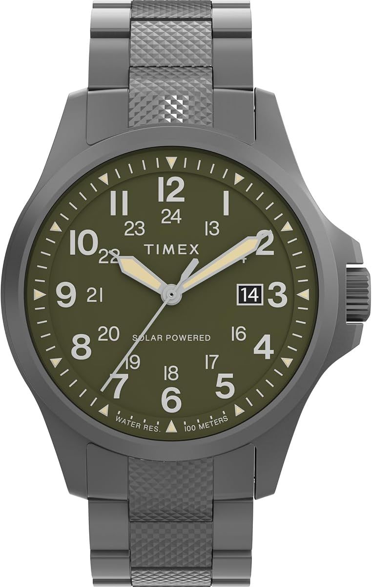 Men's Expedition Field Solar 41mm Watch - Gunmetal Bracelet Green Dial Gunmetal Case