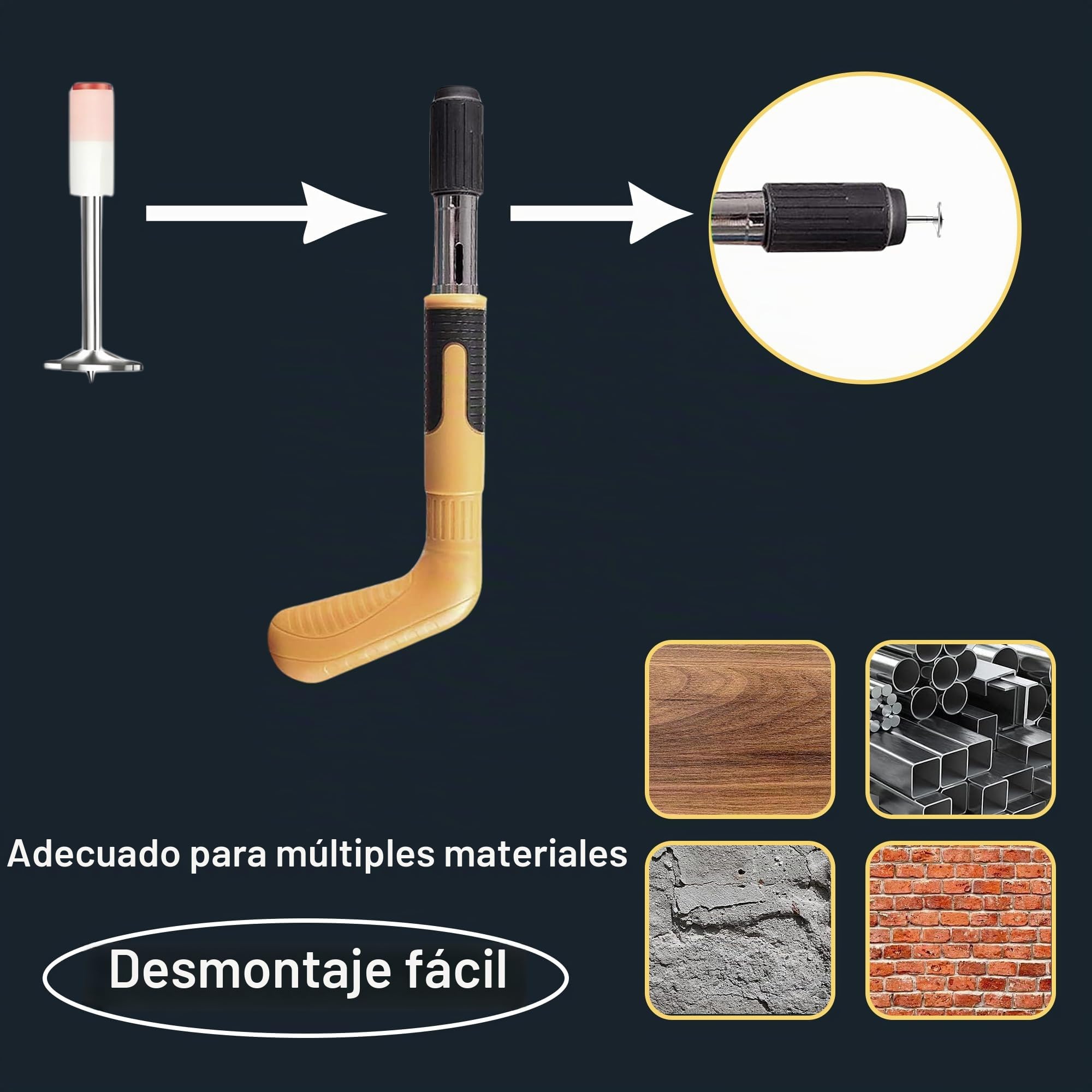 100 clavos redondos de acero endurecido, 7,3 mm, pistola de clavos, dispositivo de disparo de clavos, mini perno, clavos para pared de hormigón, techo de linóleo y techo de hormigón, canaleta de