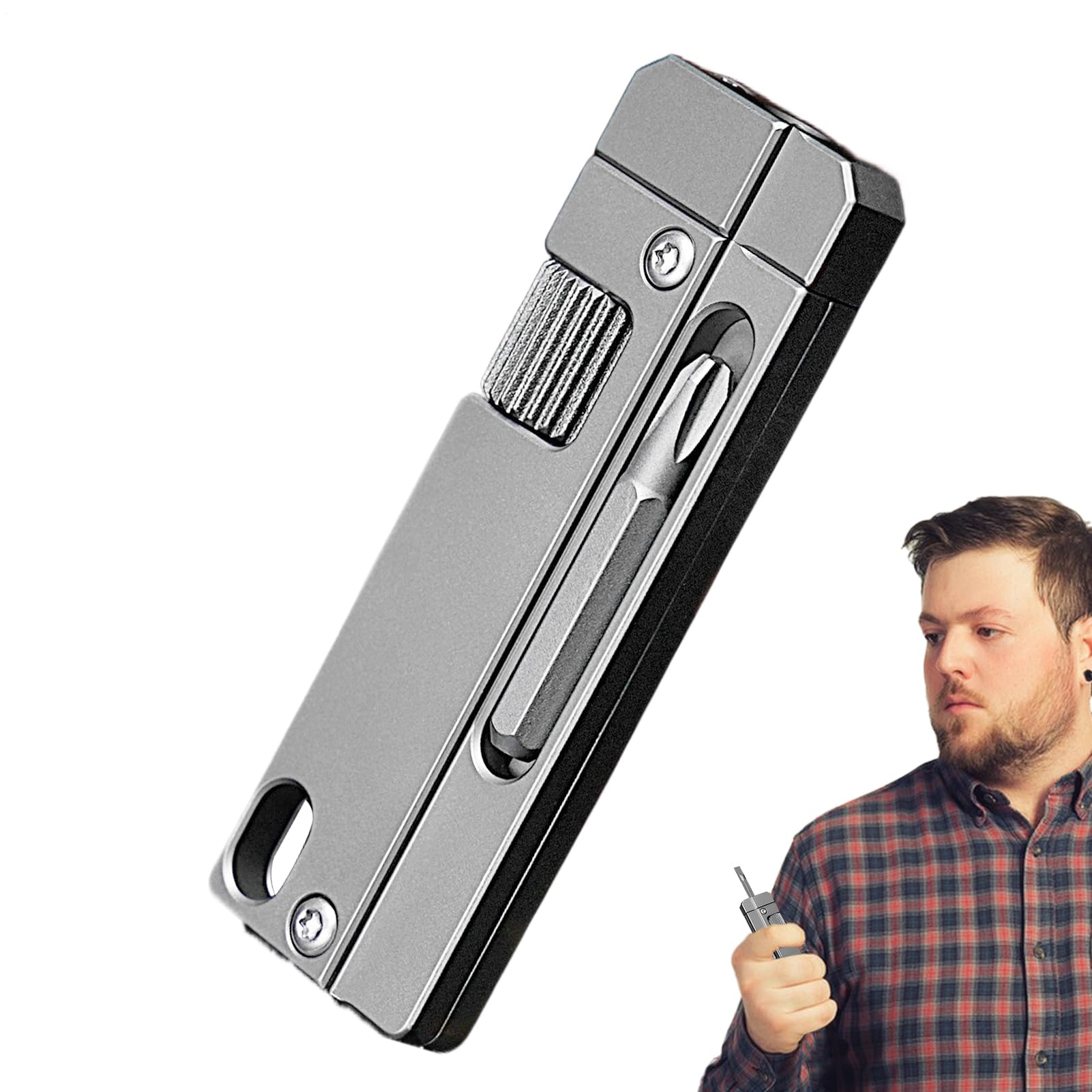 Clé à molette en titane pour vélo et camping avec porte-clés compact intégré