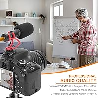 Vista 4 de Comica Micrófono de cámara CVM-VM10II, micrófono direccional cardioide de escopeta para video, videocámara para cámaras Canon, Nikon, Fuji, Sony
