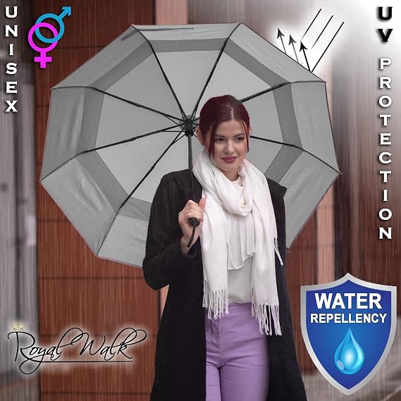 مظلة رويال ووك الكبيرة + مظلة مدمجة مقاومة للرياح