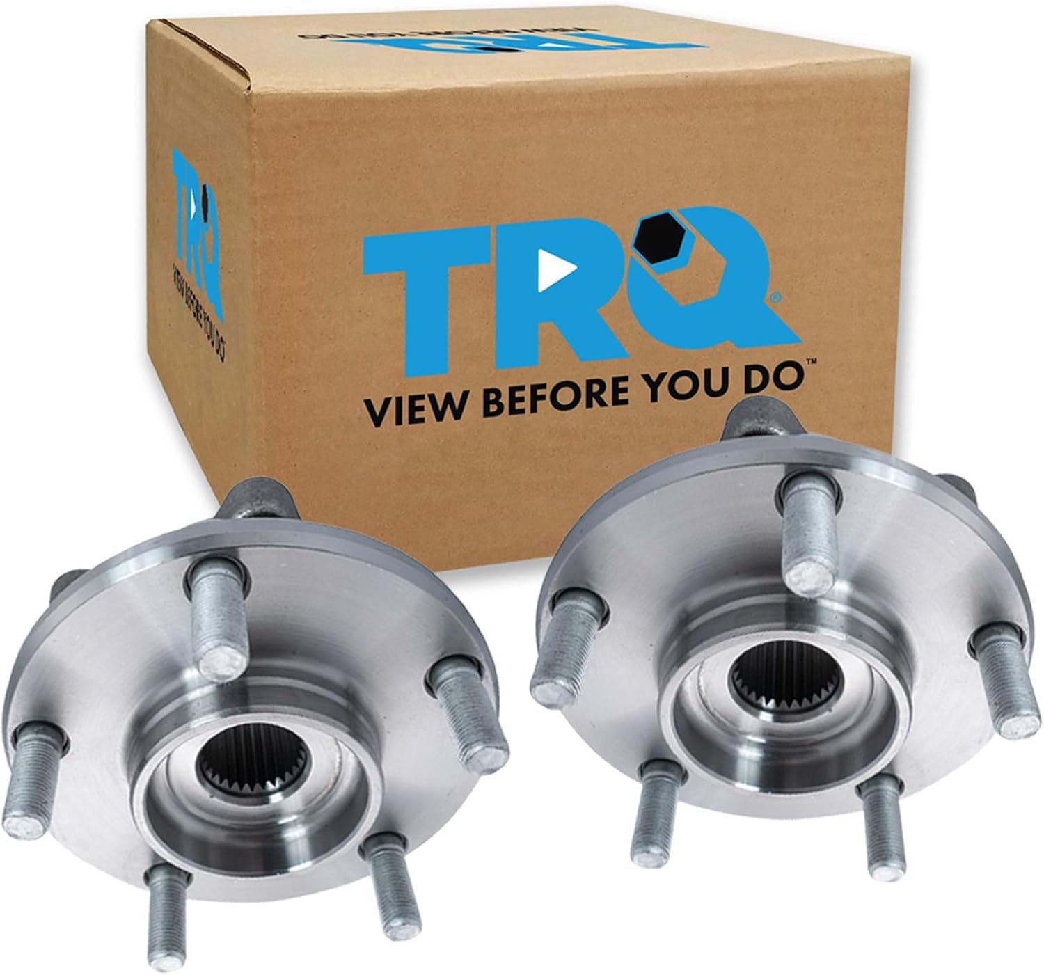 TRQ Front Left and Right Wheel Bearing and Hub Assembly Set 2 Piece Compatible with 2004-2006 Infiniti G35 X AWD
