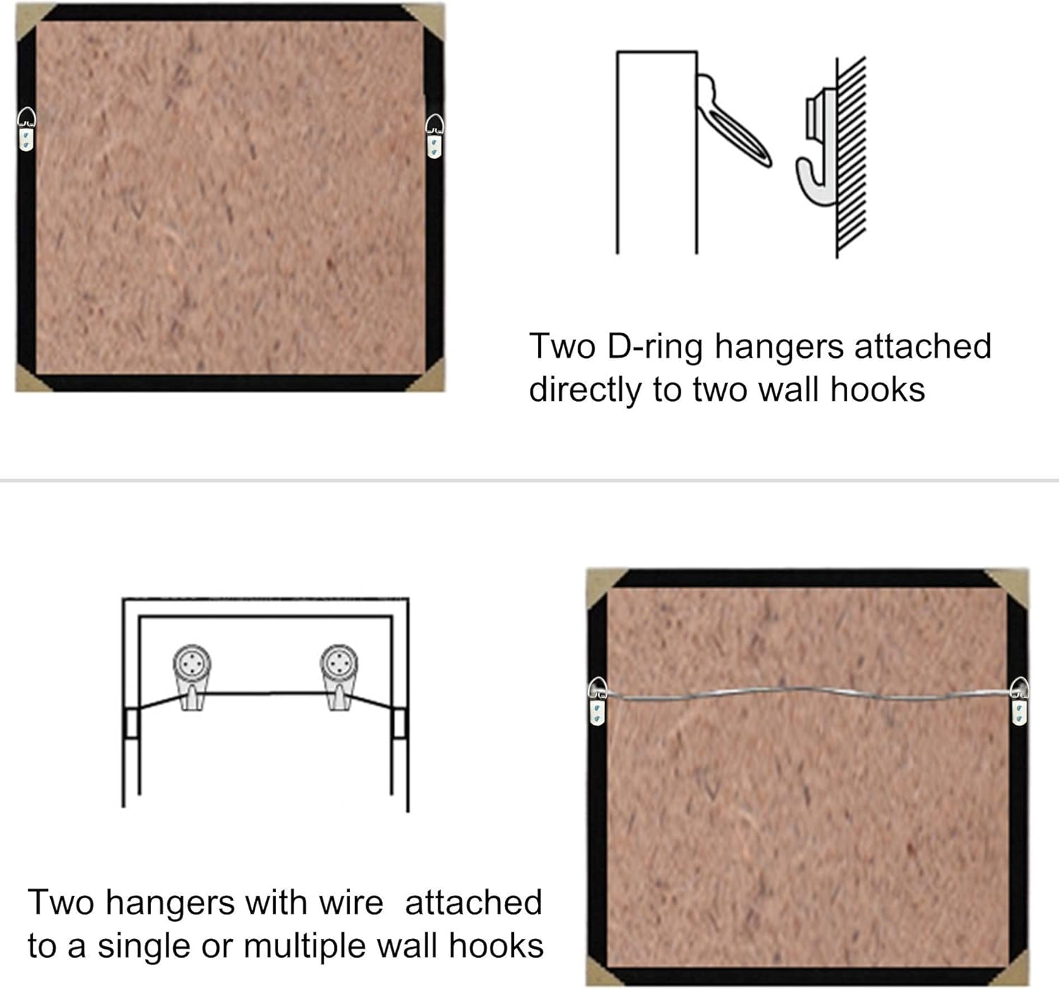 20 Pack D-Ring Steel Picture Hangers Heavy Duty with Screws Picture Frames Double Holes Clasp Picture Hang Solutions, for Hanging Clock Paintings Artwork Picture Frame Hook Photos Mirrors (Silver)