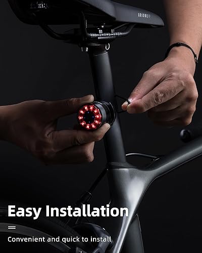 Miniatura 7 de ROCKBROS Luz trasera de bicicleta, luz trasera para bicicleta, 5 modos, recargable tipo C, 1 oz, ligera, IPX5, luz trasera de bicicleta de aleación