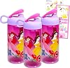 Disney Princess Water Bottle Set for Kids – Bundle with 3 Drinking Bottles, Stickers, and More | Disney Princess Drinking Cups