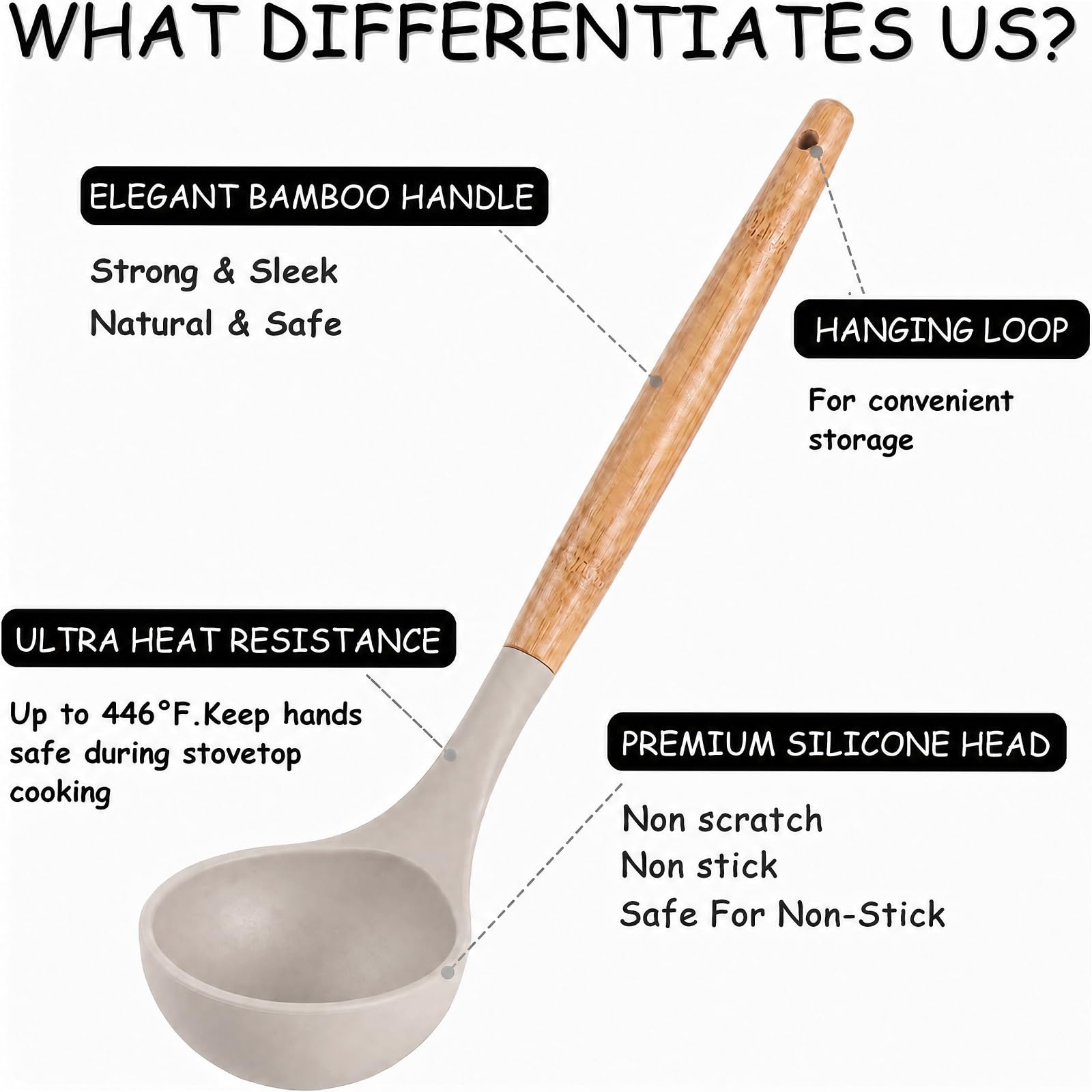 MIBOTE Juego de utensilios de cocina de silicona con soporte, asas de madera, sin BPA, no tóxicas, pinzas giratorias, espátula, cuchara, utensilios de cocina antiadherentes (caqui)