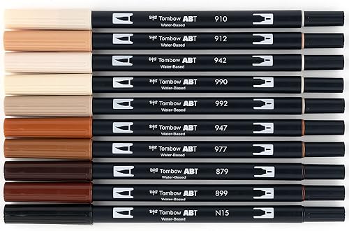Vista 21 de Tombow Bolígrafos de doble punta. Marcadores artísticos, Escala de grises, Paquete de 10