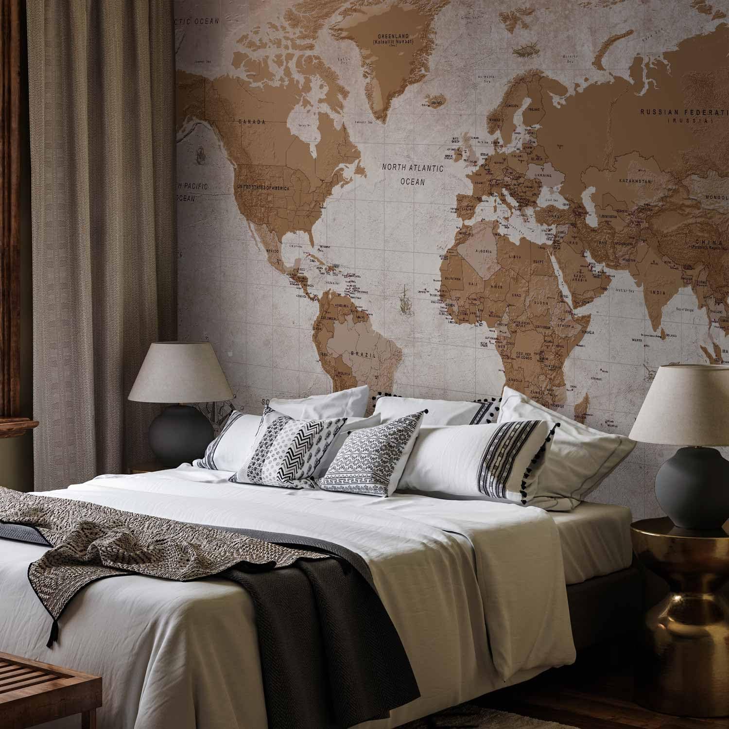murando - Carta da parati per Soggiorno 250x175 cm TNT Carte da Parati Moderne per Camera da Letto e Cameretta - Decorazione da Muro Mappa del Mondo Continente k-A-0108-a-a