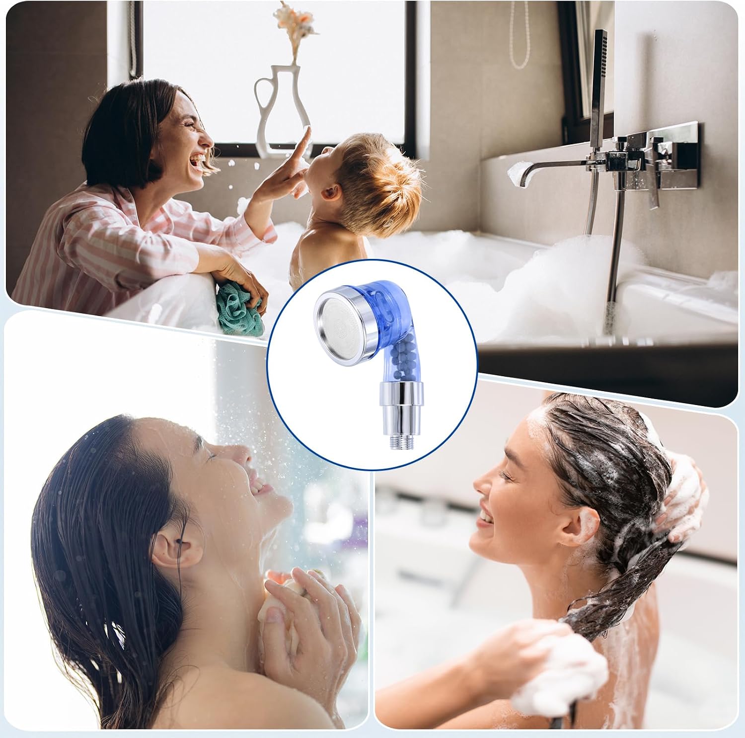 uxcell 2 Pcs Shampoo Bowl Sprayer Head, Sink Faucet Sprayer Side Control Button Salon Sink Sprayer Replacement Part for Spa Barber Shop Hair Washing Bath, Purple
