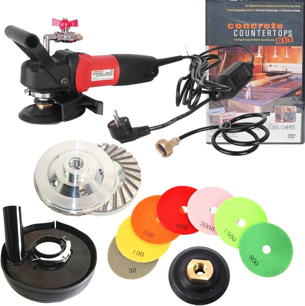 Hardin CCGRINDPOLSET220 220V 5-Inch Variable Speed Concrete Wet Polishing Grinding Kit (220 Volt is for Europe and parts of Asia and Central America)