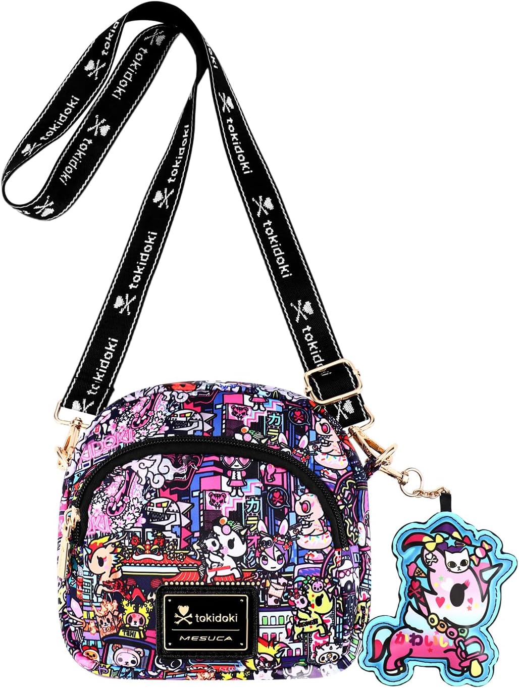 tokidoki Small Crossbody Purse with Unicorno Keychain Cute Mini Shoulder Bag Wallet Gift for Teen Girls Shopping Travel