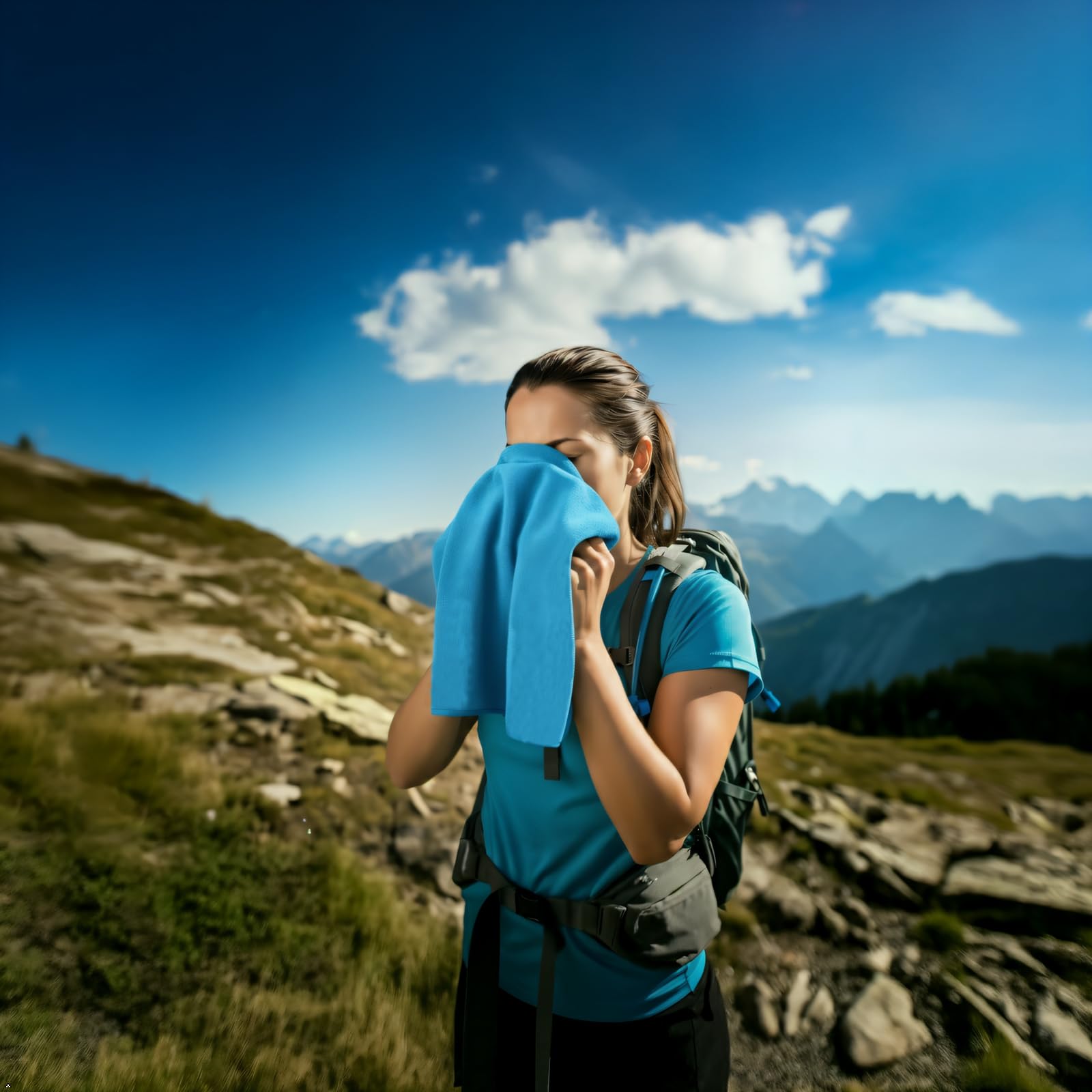 Asciugamano da campeggio in microfibra ad asciugatura rapida, leggero, per uomini e donne, da viaggio, per viso, mani, collo, braccia, escursionismo, equitazione, corsa, tennis, palestra