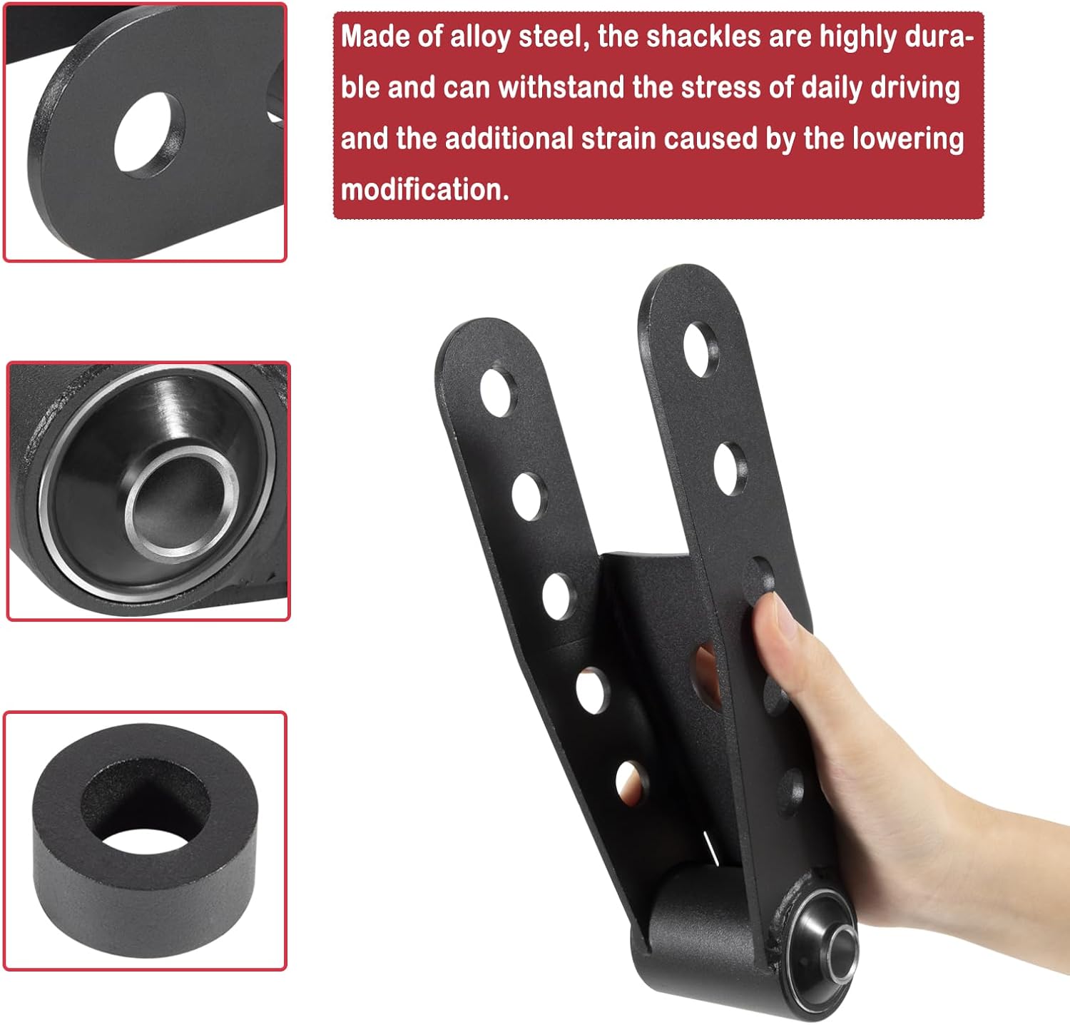 2'-3' Rear Lowering Drop Shackles Kit for 1988-2018 Chevrolet Silverado 1500, Sierra 1500 & 1988-2000 C-Series Pickups