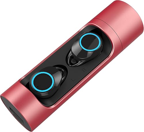 LHJCN Auricolare Bluetooth Sport TWS Due Mini Cuffie Auricolari in-Ear Wireless Cuffie con Scatola Ricarica Magnetica per iPhone Samsung Huawei iOS Android iPad Altro Red LHJCN Auricolare Bluetooth Sport TWS Due Mini Cuffie Auricolari in-Ear Wireless Cuffie con Scatola Ricarica Magnetica per iPhone Samsung Huawei iOS Android iPad Altro Red