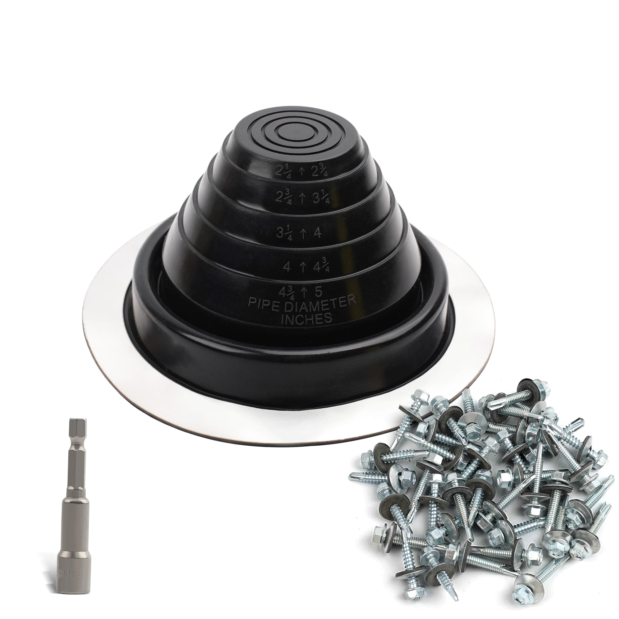 Tuyau de toit clignotant silicone contre les fuites de conduit 10.2 à 12.7 cm
