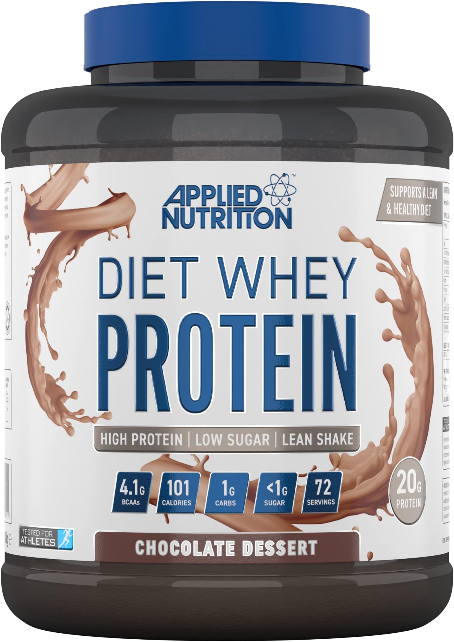 Applied Nutrition Diet Whey - High Protein Powder Supplement, Low Carb & Sugar, for Weight Management with CLA, L Carnitine, Green Tea (1.8 Kg, Chocolate Dessert)