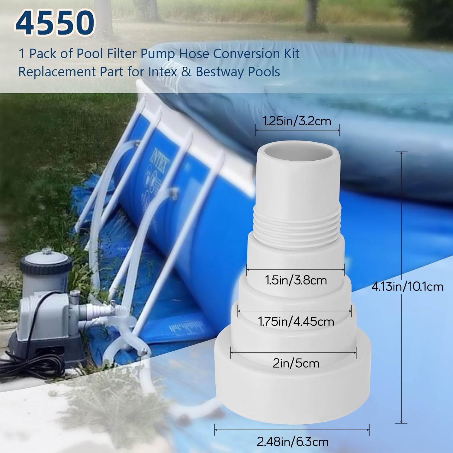 Adaptadores De Conexión Para Filtro De Piscina Intex – Incluye 2 Unidades