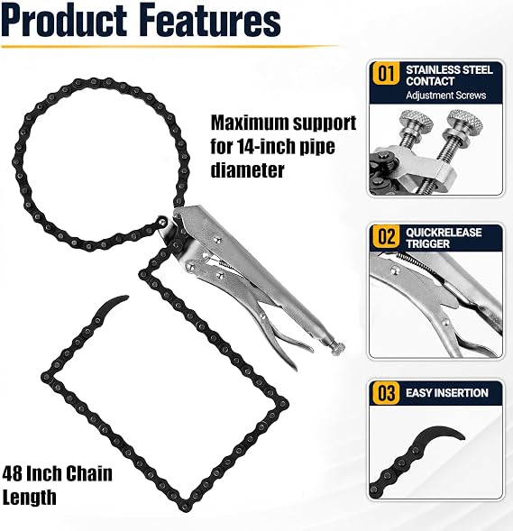 Heavy Duty Pipe Alignment Chain Fitting Tools for Welding & Maintenance