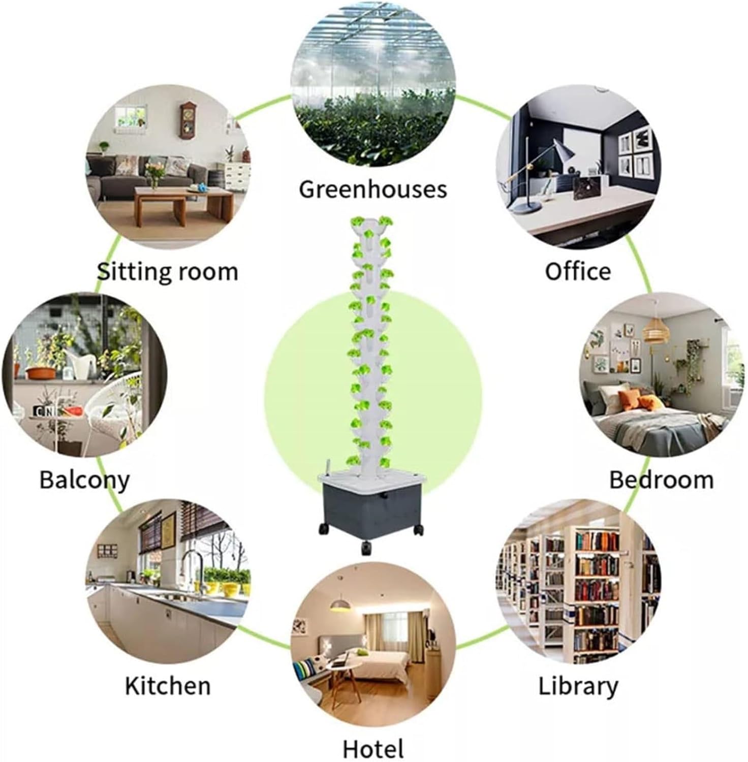 DIY Balcony Hydroponic Growing System Detachable PP Colonization Cups Home Garden Farm Greenhouse Vertical Tower Planters (Color : 30holes)