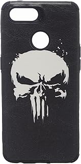 جراب ظهر من البولي يوريثين الحراري بطبعة جمجمة لهاتف أوبو F9 - أسود ورمادي