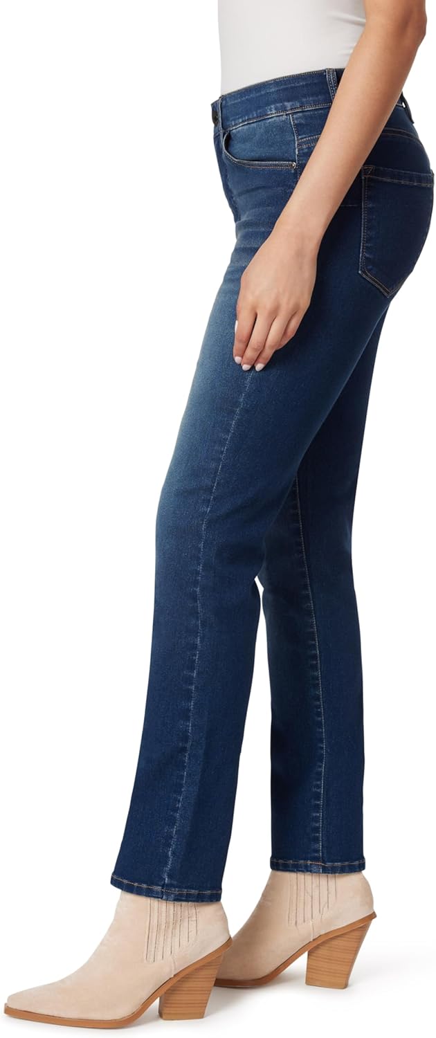 Angels Forever Young Womens Jeanie Lift Mid-Rise Straight Ankle Jeans - Image 3