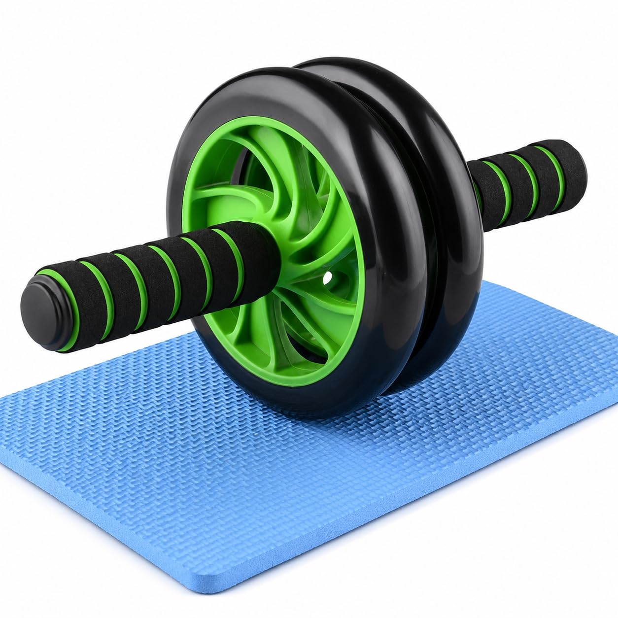 Double Ab Roller Wheel with Knee Mat | Dual Wheel Abdominal Exercise Roller for Core Strength Training | Non-Slip Foam Handles | Home Gym Fitness Equipment-image-34