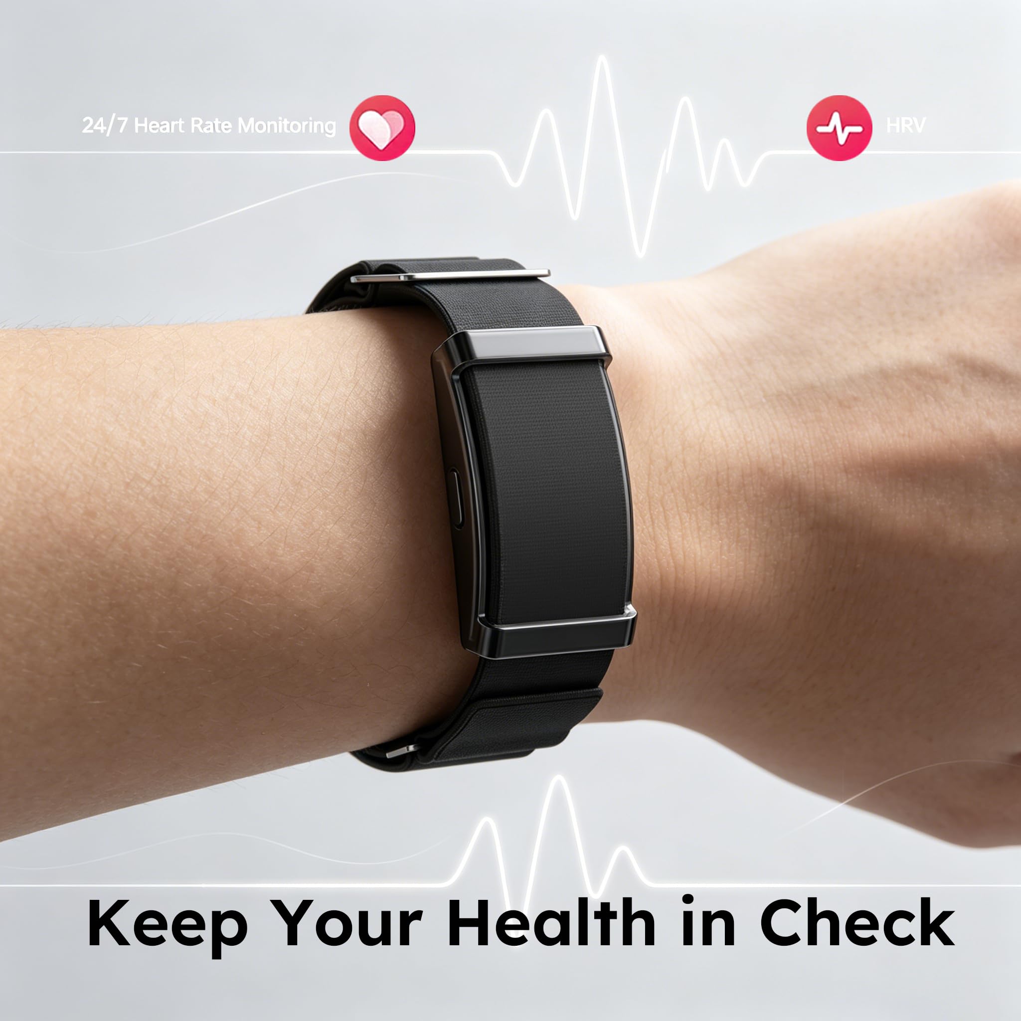 Smart Band Health Band - Pulsera de actividad física sin pantalla, contador de pasos, monitor de frecuencia cardíaca, monitor de sueño, seguimiento de actividad con pasos, distancia, conteo de