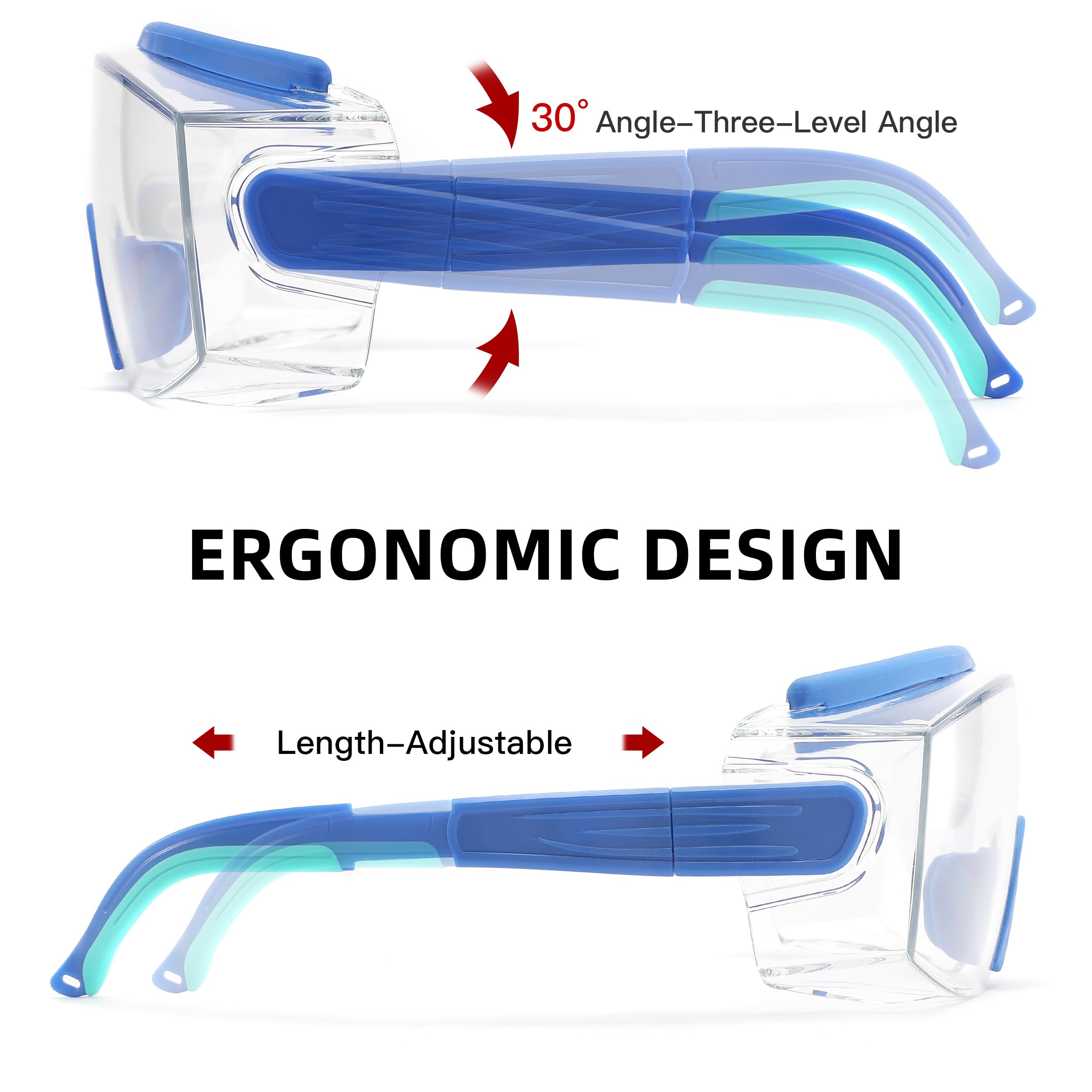 Lunettes de sécurité anti-buée avec monture réglable pour homme et femme