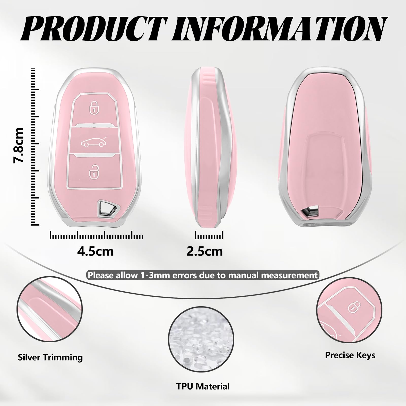 Étui Silicone Pour Clé Voiture - Compatible Peugeot, Citroën, DS, Opel... (modèles Nombreux)