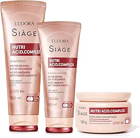Combo Siàge Nutri Acid.Complex: Shampoo 250ml + Condicionador 200ml + Máscara 250g