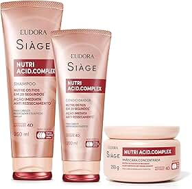 Combo Siàge Nutri Acid.Complex: Shampoo 250ml + Condicionador 200ml + Máscara 250g