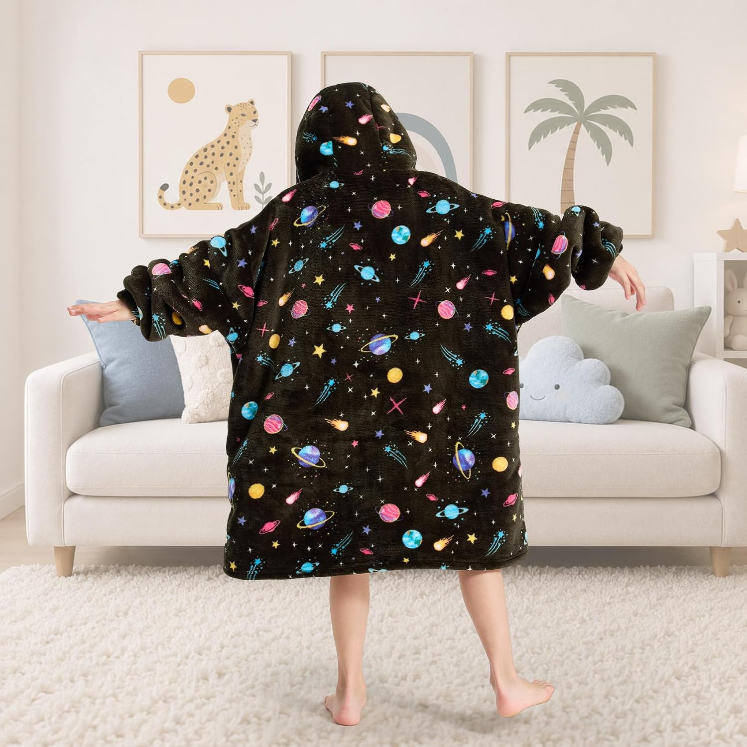 Wearable Blanket Hoodie for Women Men Kids,Oversized Hoodie with Pockets