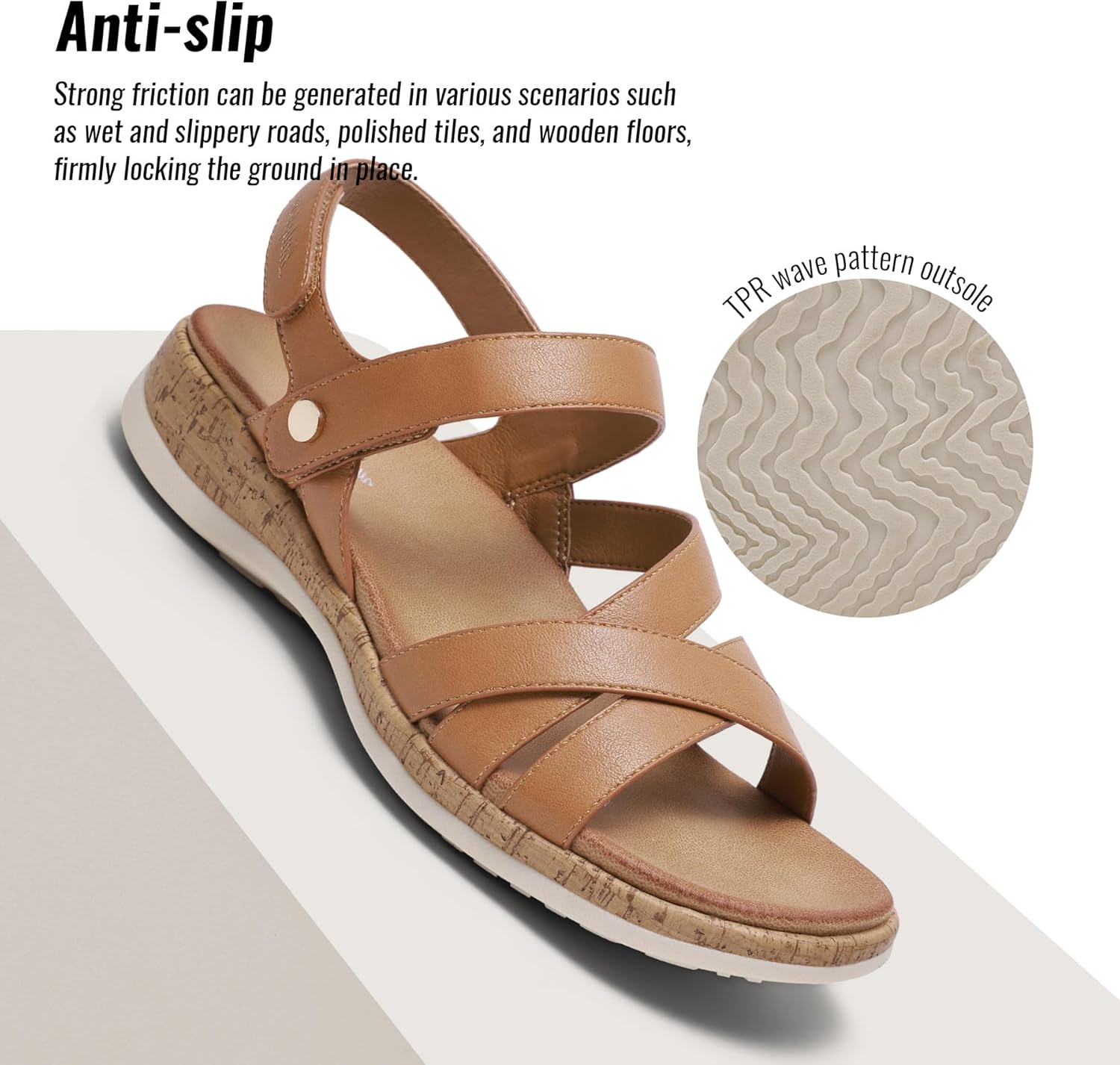 Littleplum Women's Flat Sandals With Arch Support Open Toe Comfortable Adjustable Walking Sandals for Summer Beach Travel - Image 5