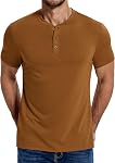 COOFANDY Henley Chemises coton manches courtes T-Shirt casual Bouton Henley Basic T Shirts pour homme