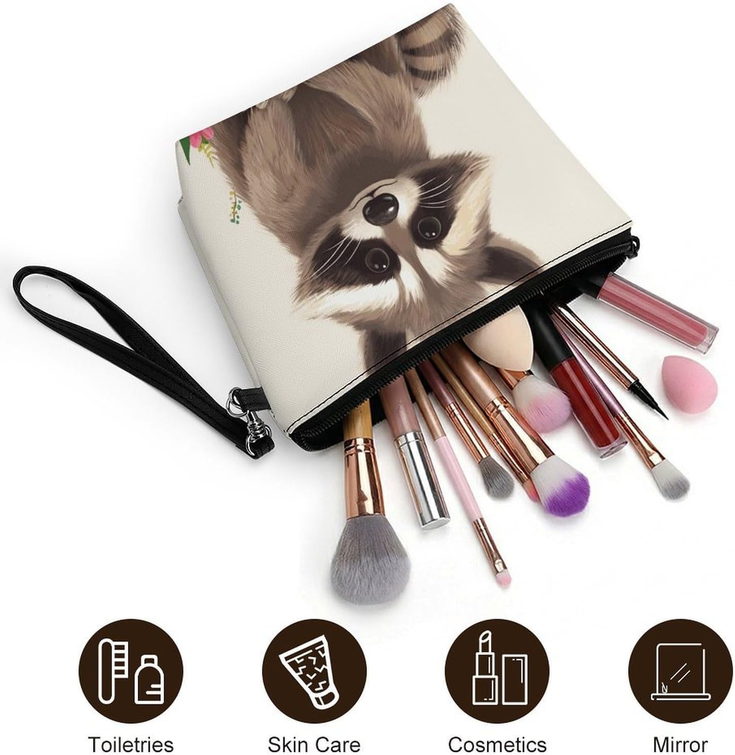 Handheld Makeup Bag, Multifunctional Storage Travel Toiletry Bag image 5
