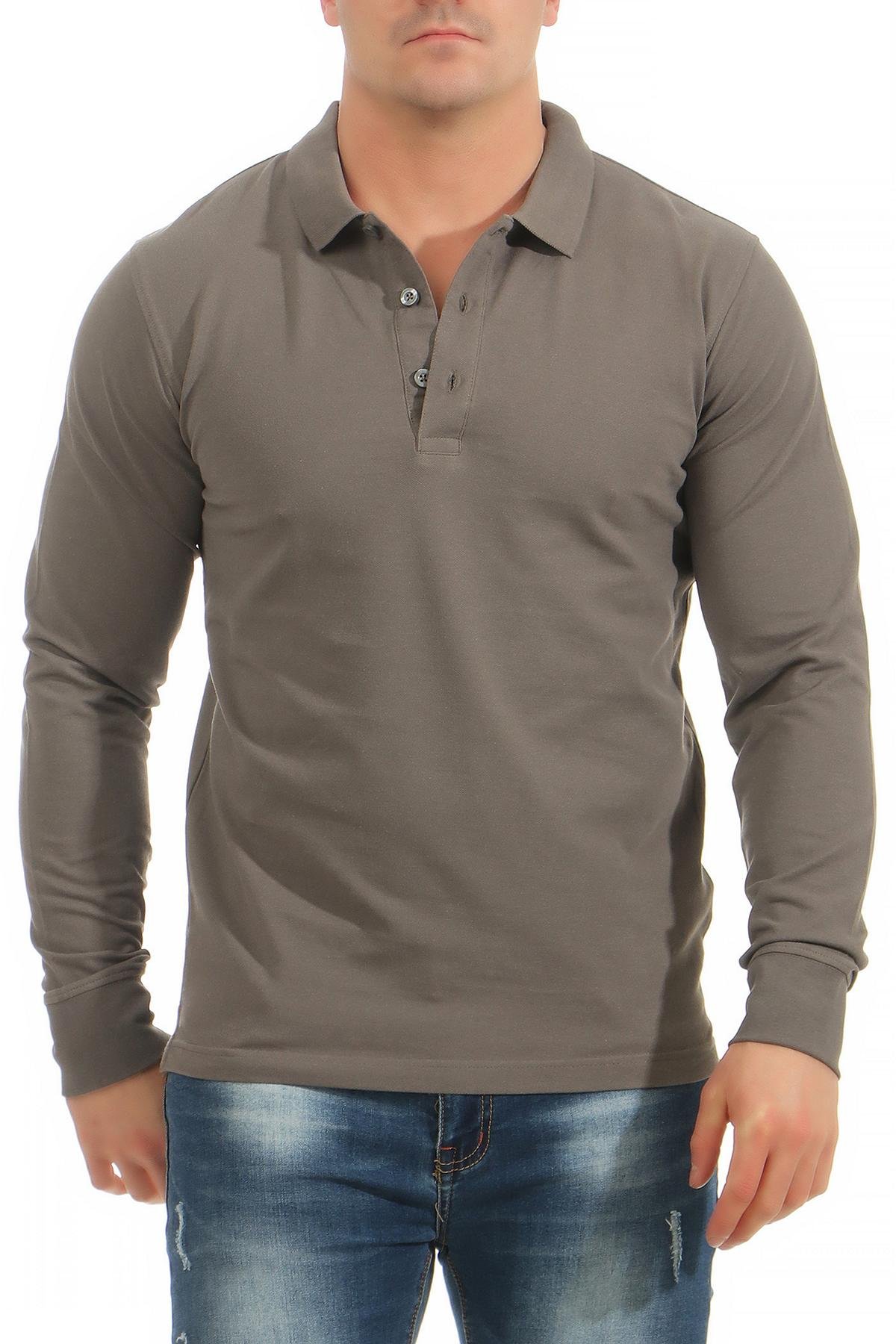 Herren Poloshirt Langarm 5er Pack - aus Baumwolle - Regular Fit Polohemd mit Polokragen & Knopfleiste - pflegeleicht, atmungsaktiv, vielseitig tragbar für Arbeit etc. - große Größen S - 5XL