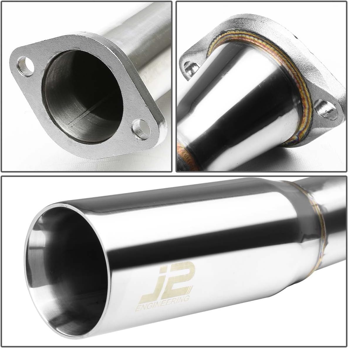 J2 Engineering J2-CBE-OS-066 Cat Back Exhaust System [Compatible with 12+ Nissan Versa Sedan 4-Door]