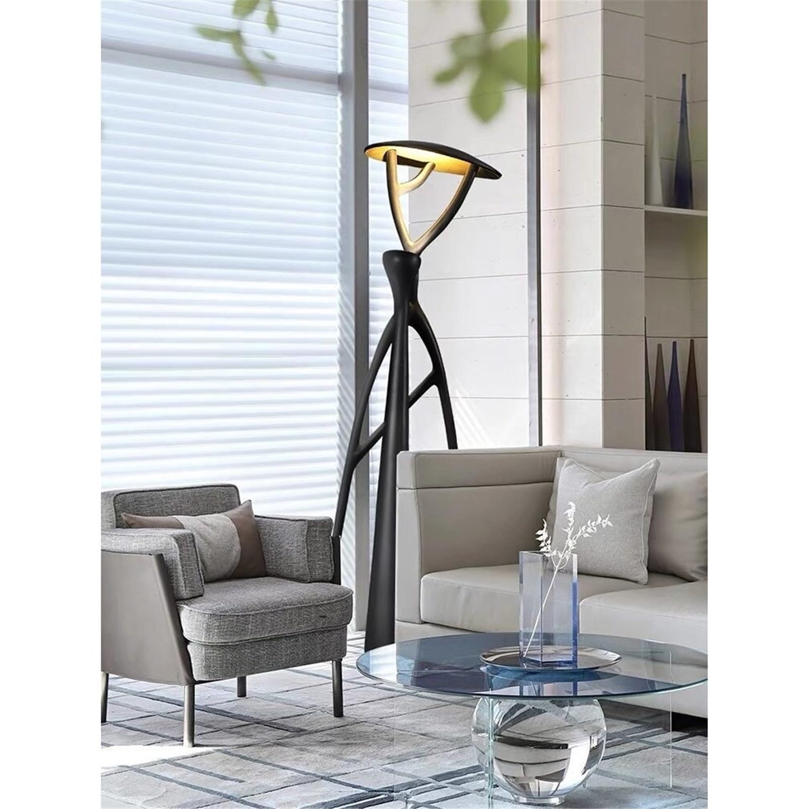 Soggiorno Lampada da terra decorativa resina forma albero artistico