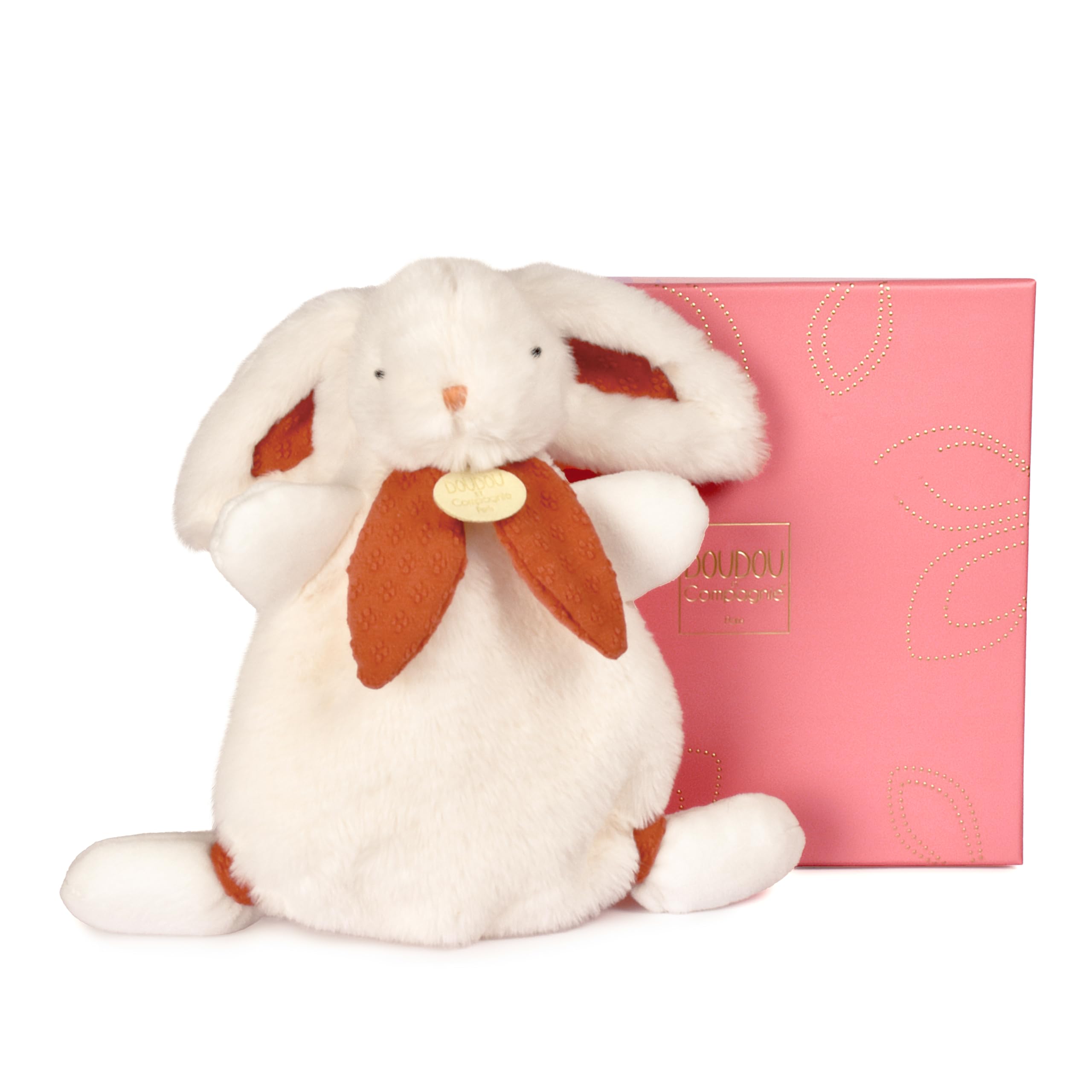 Doudou Lapin Bonbon Terracotta 25 cm, l'accessoire naissance idéal